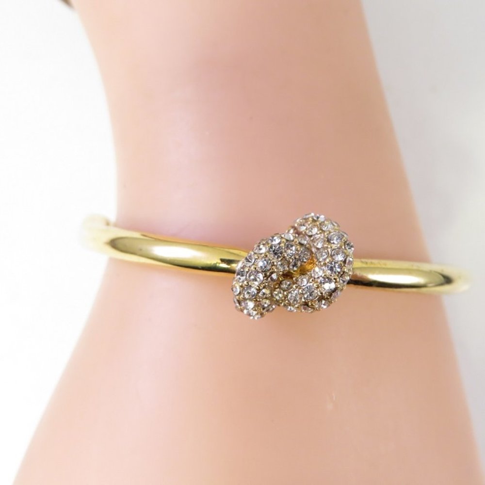 Signed Kate Spade Gold Sailors Love Knot Bangle Bracelet sz S-M